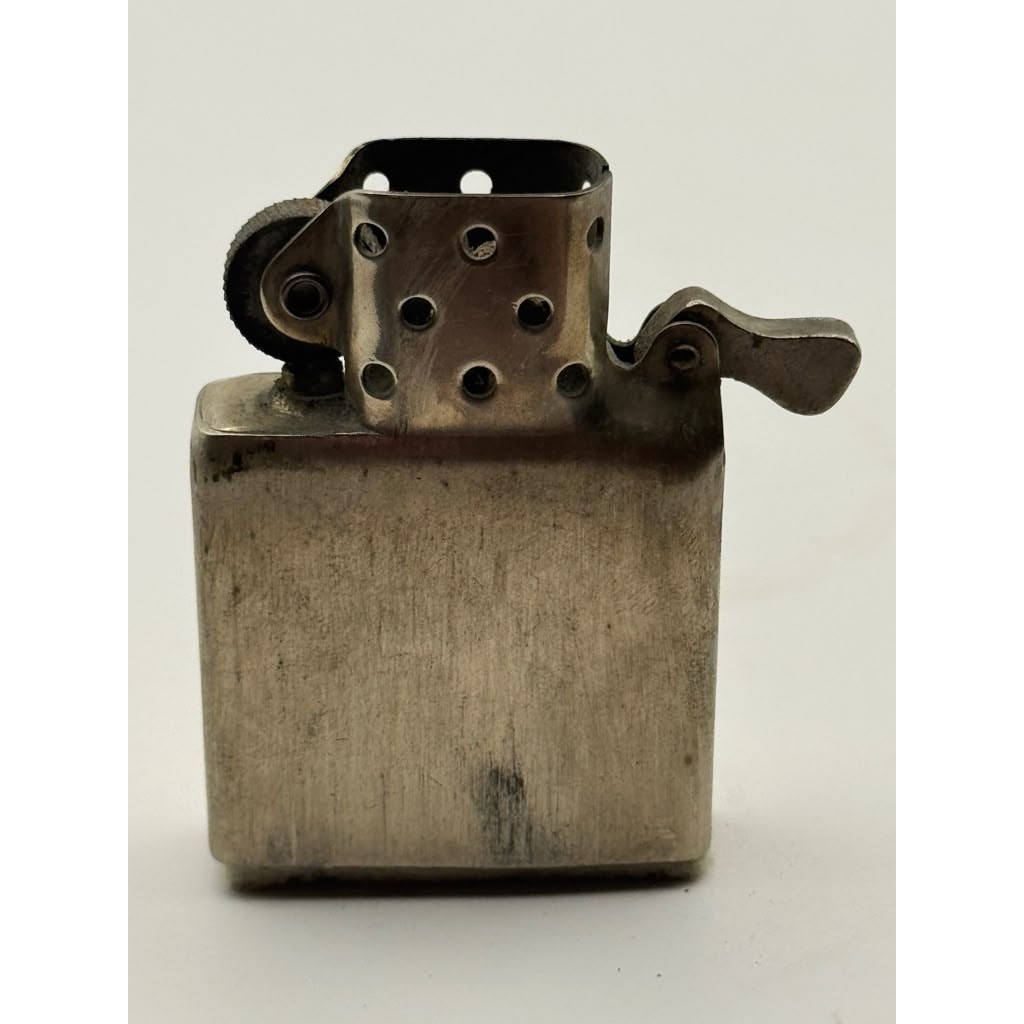 1946-49 Zippo Chrome Windproof Lighter 3 Barrel Hinge Patent 2032695 Vintage USA