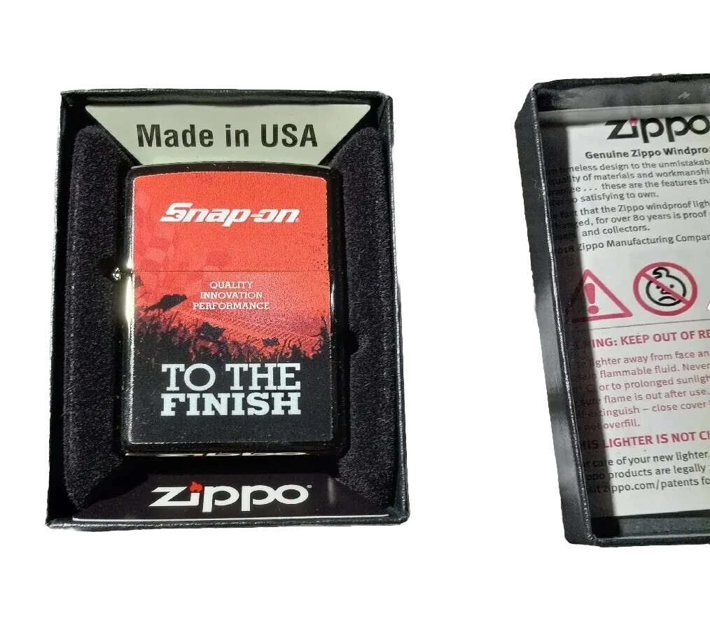 Snap On Tools ZIPPO Lighter To The Finish New In Box Made In USA Rare