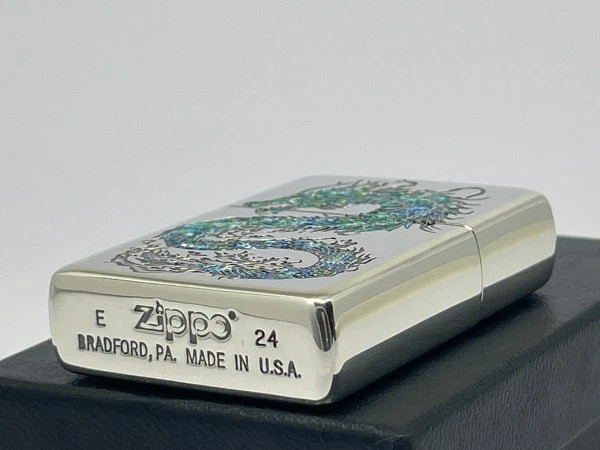Zippo Painted Dragon Japanese Pattern Silver Plated Smoked Color Print Lighter
