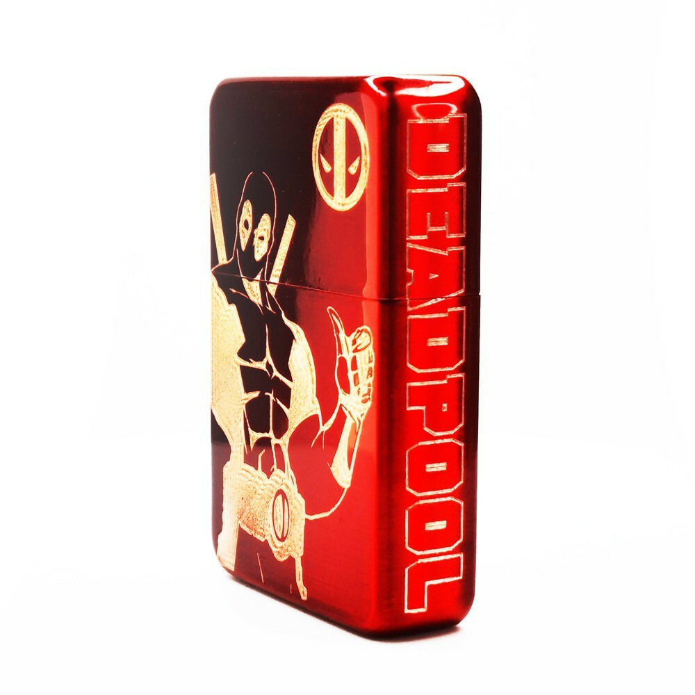 BRAND NEW –  DESIGNED BRUSHED STYLED CIGARETTE PETROL LIGHTER – DEADPOOL