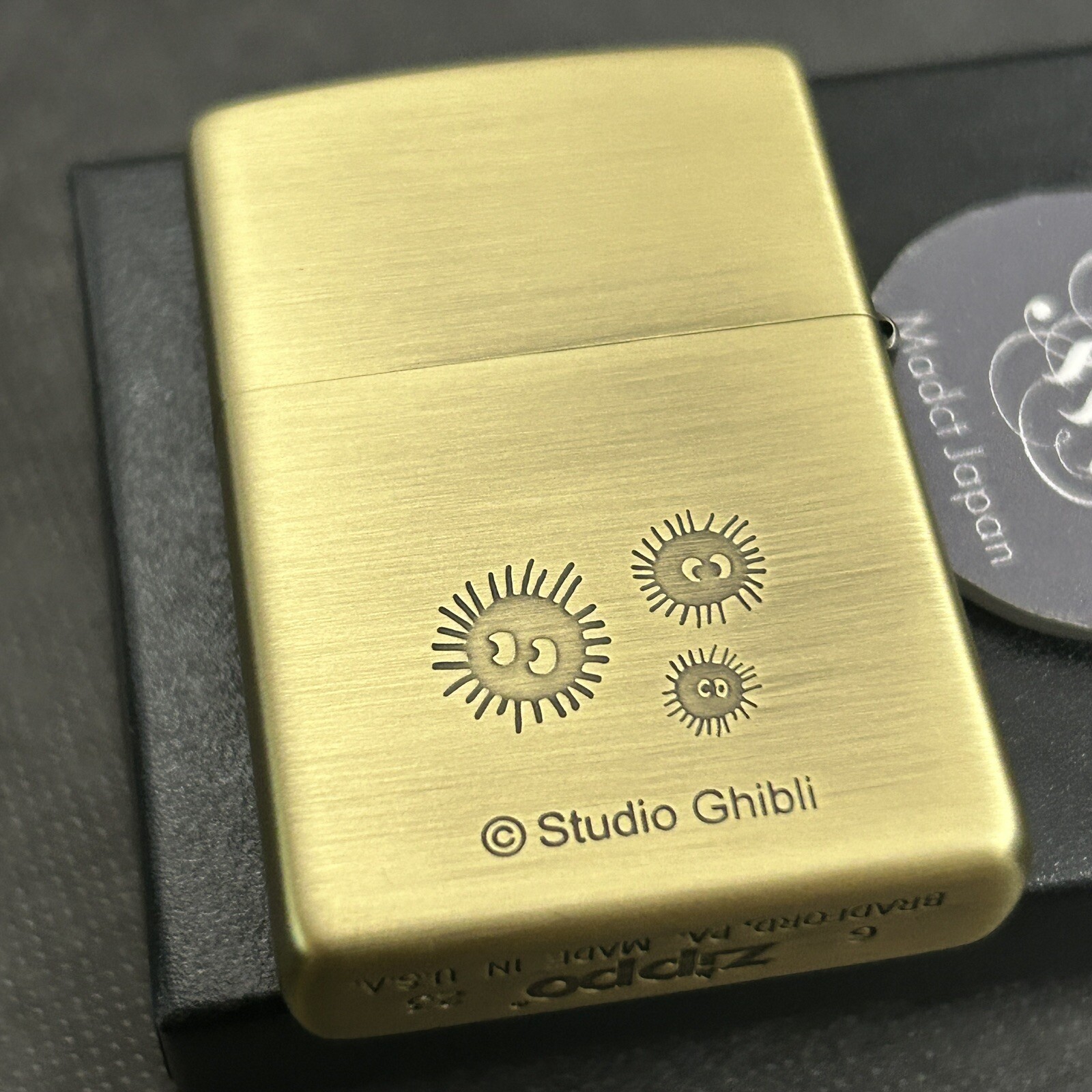 Zippo My Neighbor Small Totoro 3D Metal Gold Brass Lighter Studio Ghibli Japan