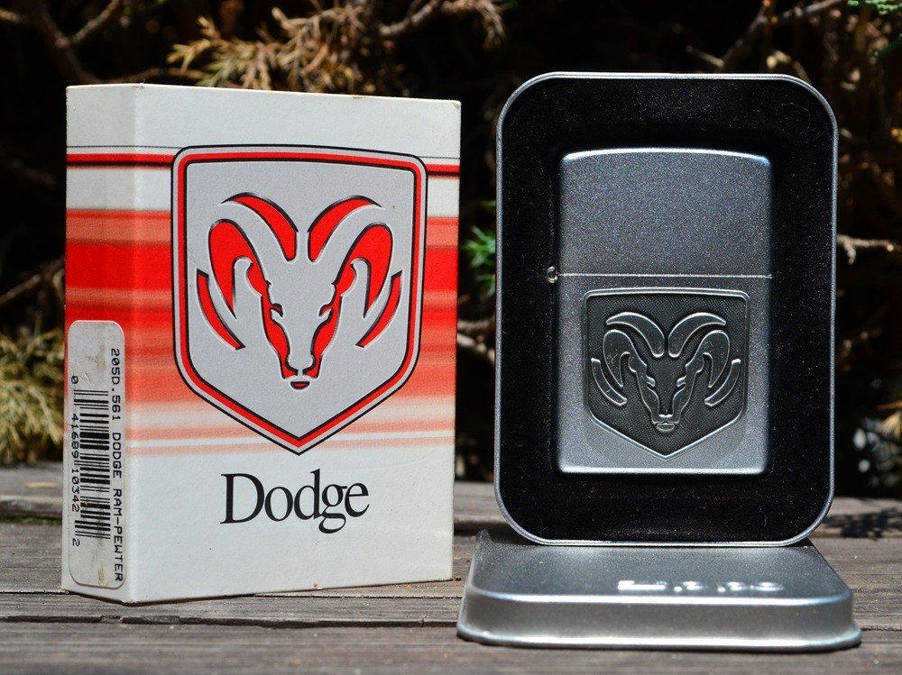 Zippo Lighter – Dodge RAM Pewter Emblem – Mopar – Hemi – V-8 – Trucks – 1500