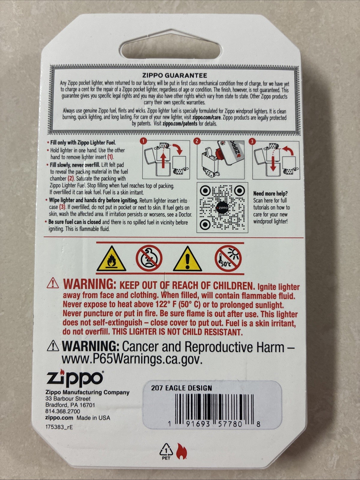 ZIPPO 207 Eagle Stripes Patriotic Genuine Wind Proof Lighter USA New! Free Ship!