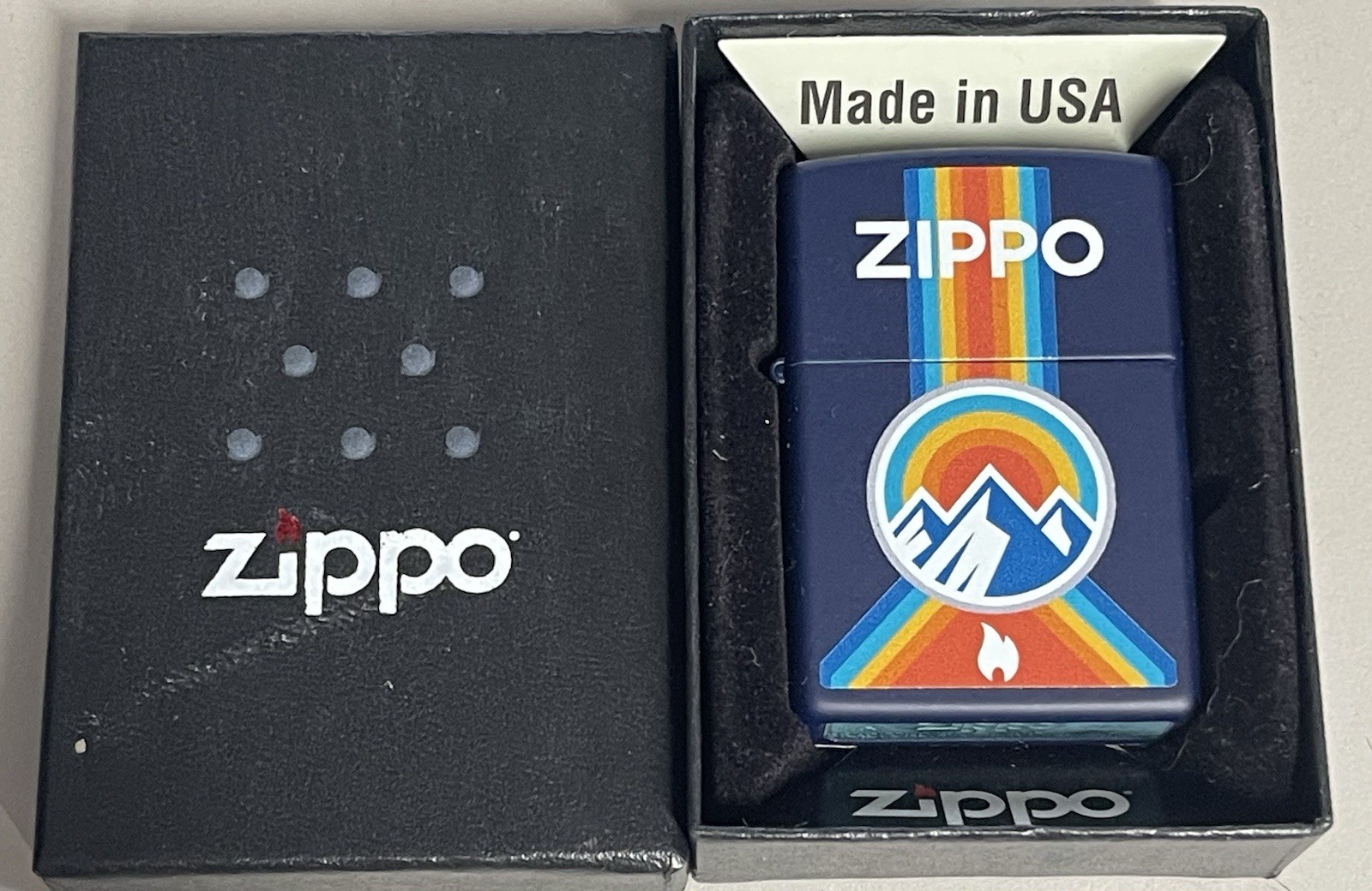 ZIPPO 2023 OUTDOOR DESIGN NAVY BLUE MATTE LIGHTER UNFIRED IN BOX B168