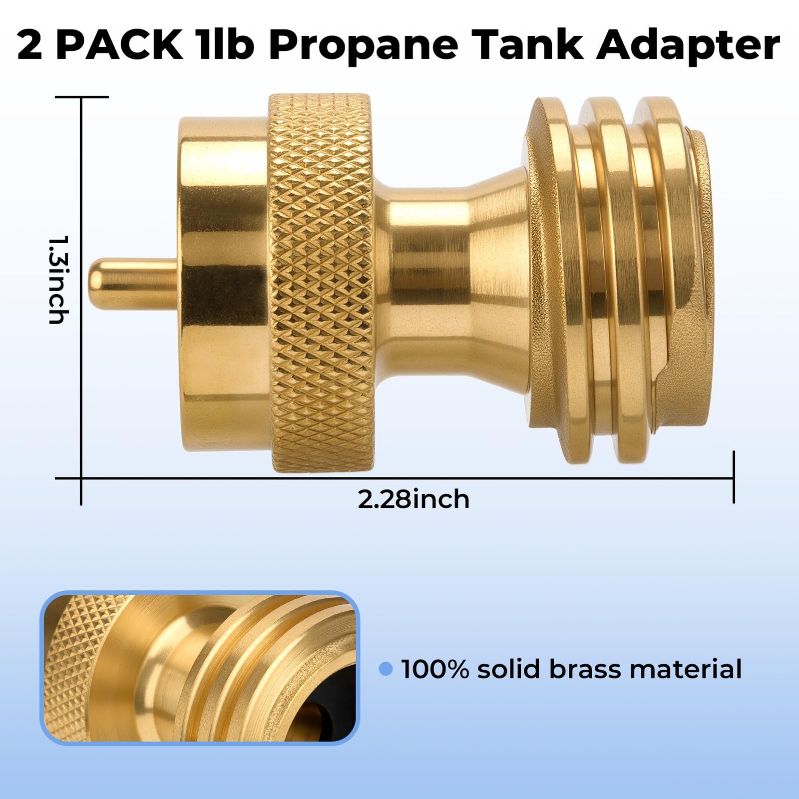 2 Pack 1lb Propane Tank Adapter, 20lb to Converter, Hook Up Small…