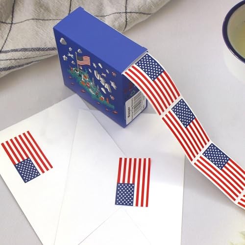 500 Count American Flag Stickers – 2″ x 1.2″
