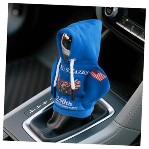 USA 250th Anniversary Gear Shift Cover,4th of July Decorations Funny Car Blue