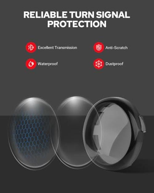 1157 LED Front Turn Signal Light 2″ Bullet Smoke Lens Cover Kit Compatible