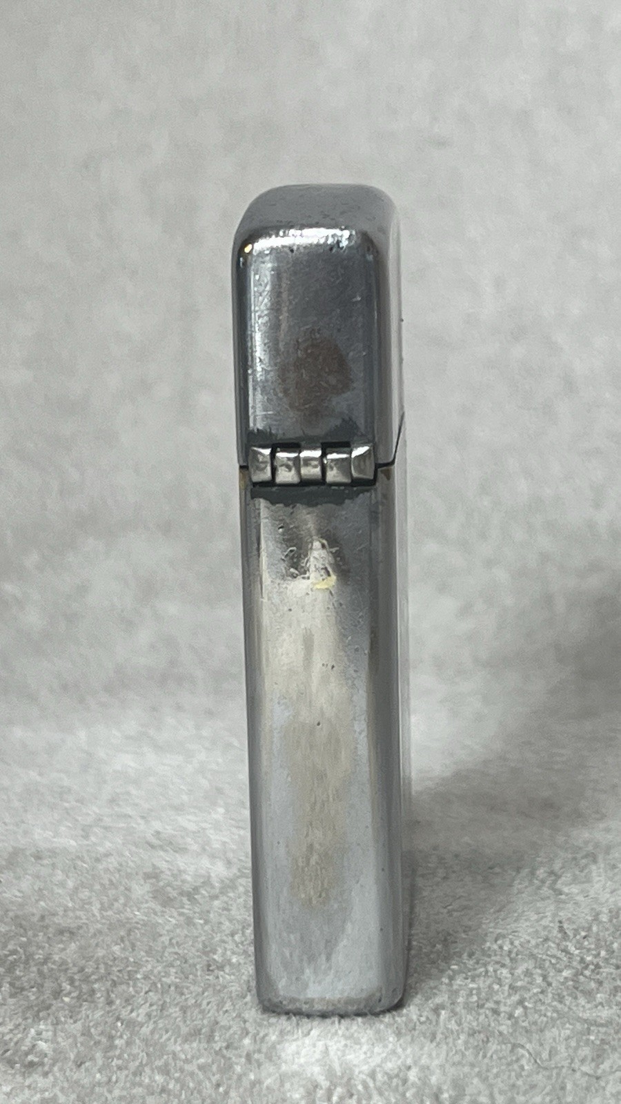 Vintage 1973 Zippo Lighter Slim Chrome Pin Stripe Works Great