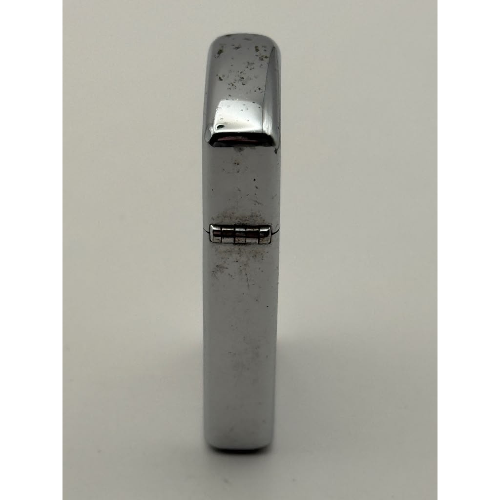 1975 Zippo Slim Vertical Lines Chrome Windproof Lighter Vintage USA Untested