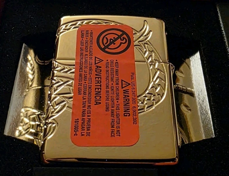 Zippo Lighter 29265 Chinese Dragon ARMOR 360⁰ MultiCut Engraving Gold Plated