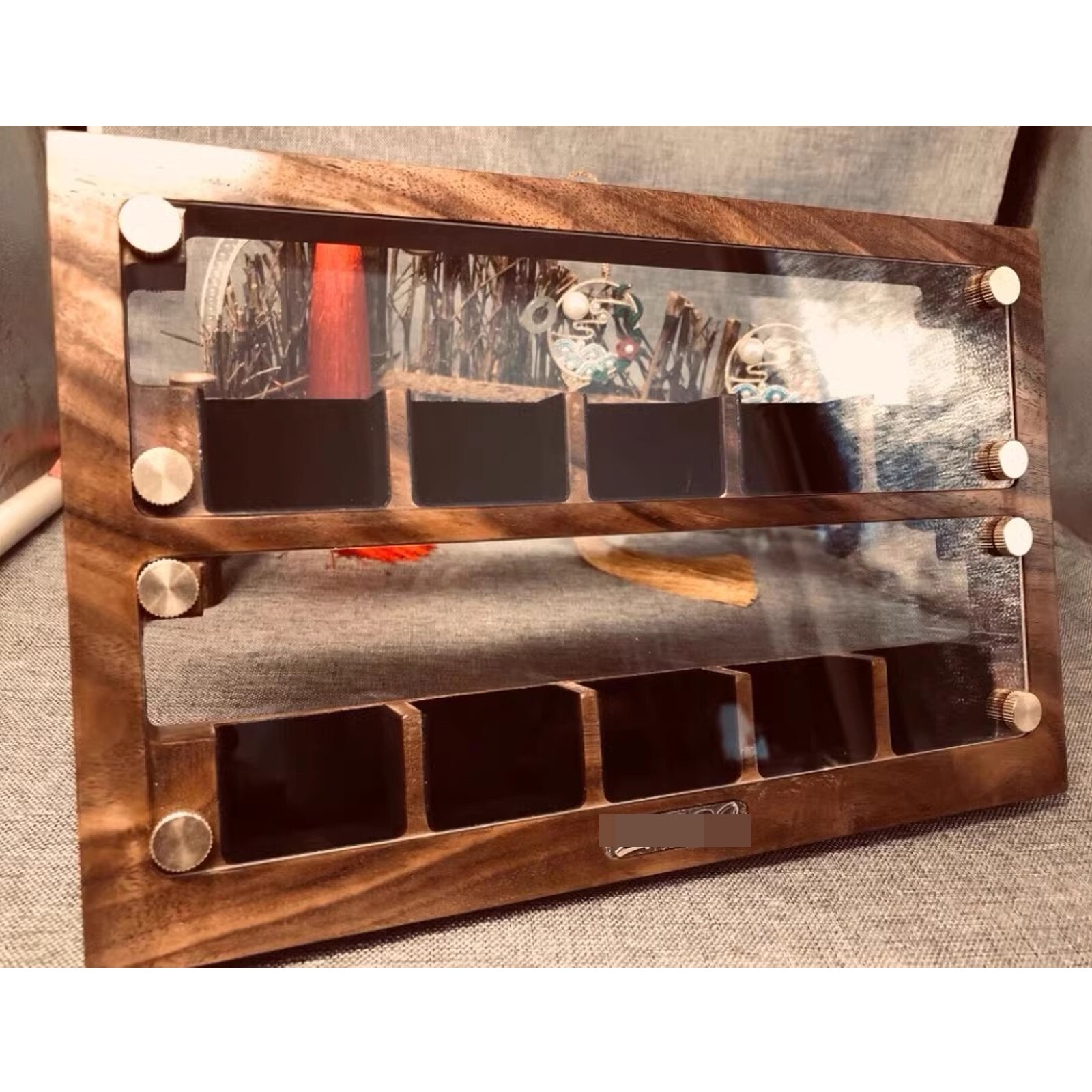 10 Slot Advanced Black Walnut Collection Display Case – For Zippo Lighters
