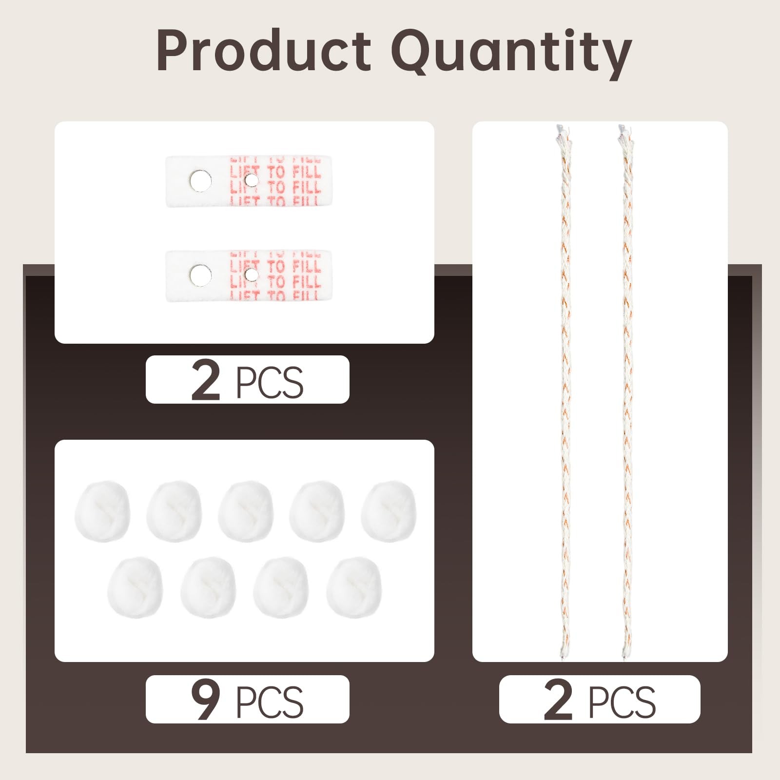 Cotton Compatible with Zippo Lighter,2 Pack,Replacement Parts Standard, White