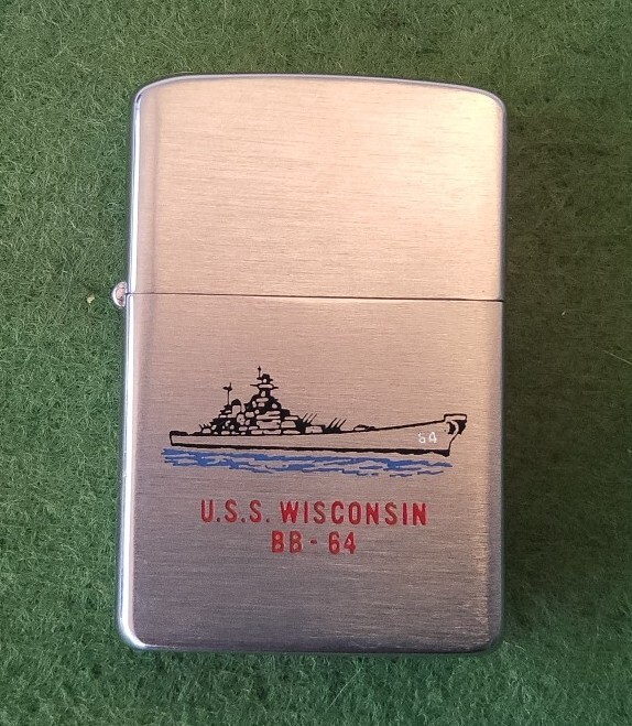 Unfired USS Wisconsin BB-64 Decommissioning 8 March 1958 Zippo Lighter MINT RARE
