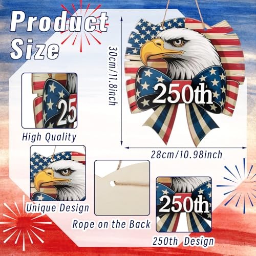 American Flag Eagle Wreath 4th of July 250th Anniversary Door Wreath 4th of