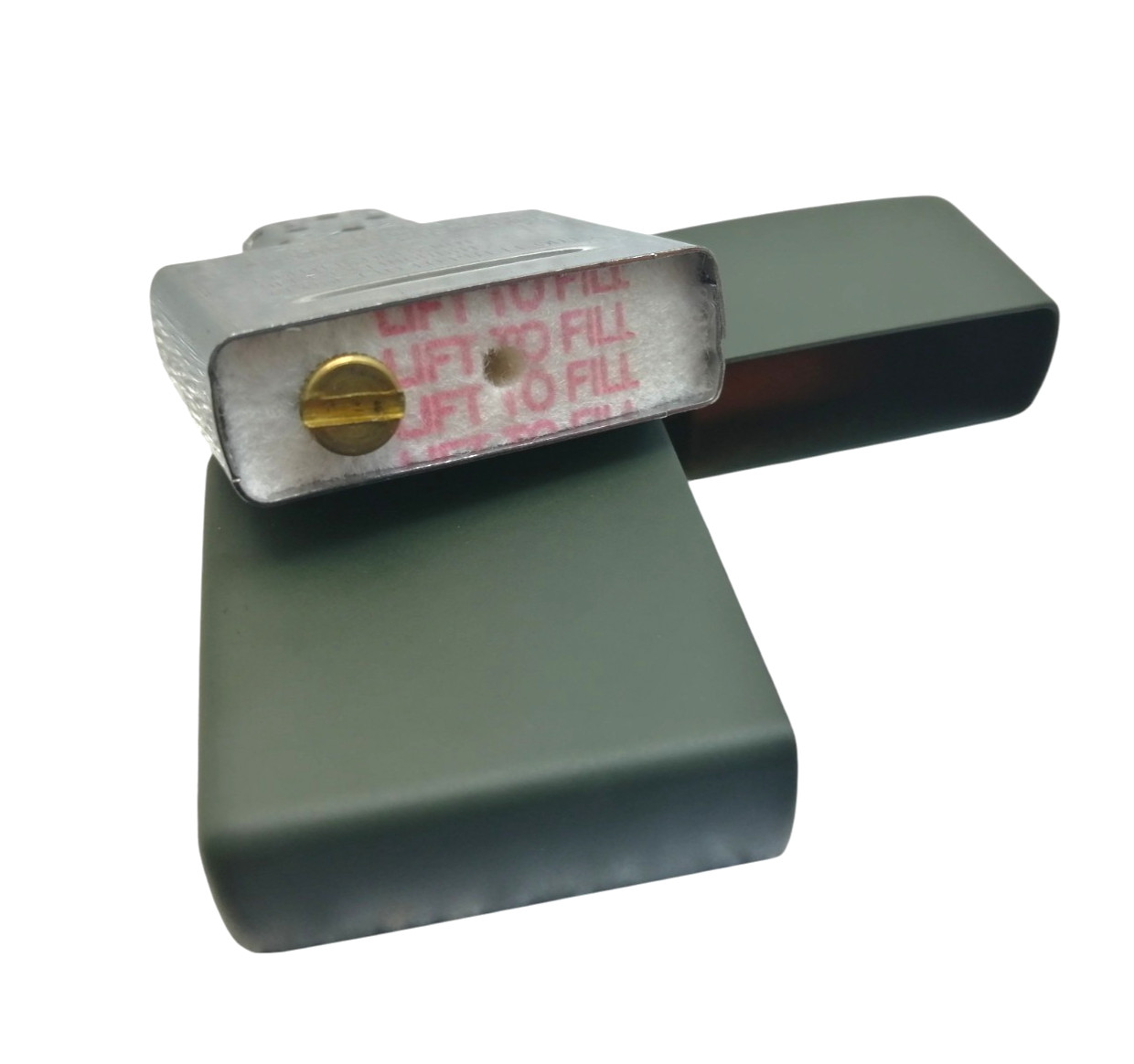 Zippo Windproof Lighter Durable Refillable Green Matte Khaki Dark Gift Box