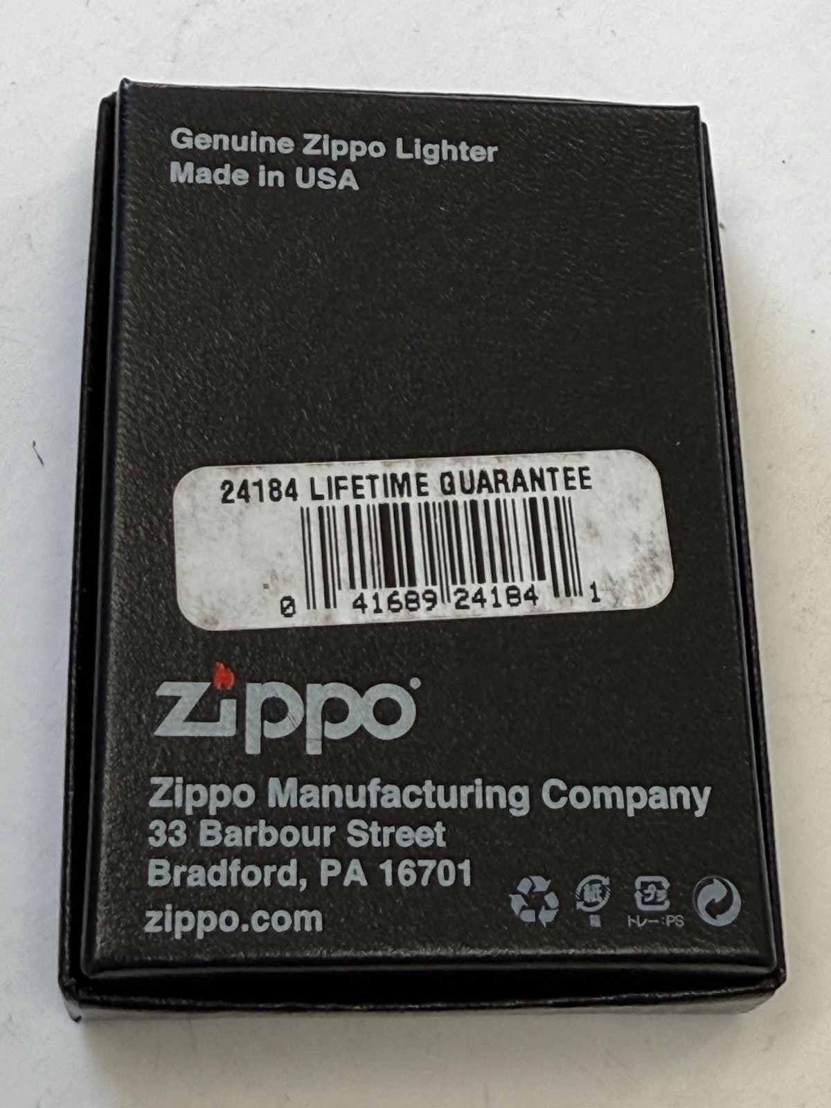 ZIPPO 2007 LIFETIME GUARANTEE LABEL LIGHTER UNFIRED IN BOX B169