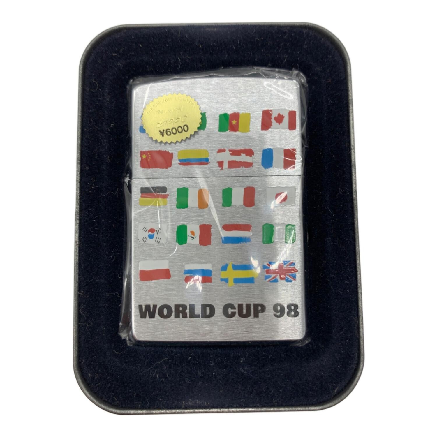Vintage Zippo France 98 1998 FIFA World Cup Flags Design Oil Lighter