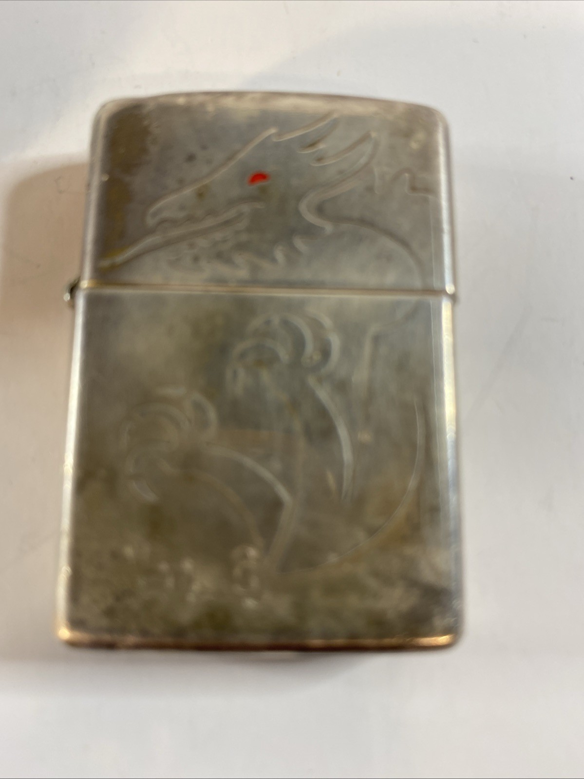 Vintage Rare Dragon Zippo Lighter 2004 J XI USA w/ Leather Belt Holster