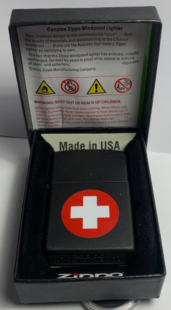 Zippo Lighter First Aide BRAND NEW Cross is a Sticker, not Painted