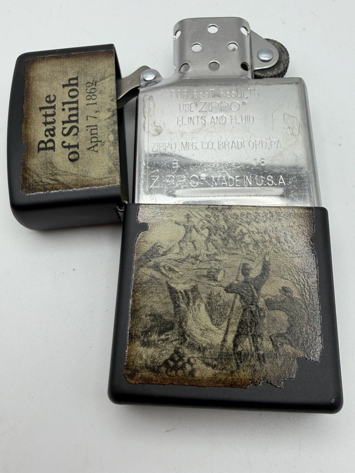 Vintage 2015 Battle Of Shiloh April 1862 Black Matte Zippo Lighter NEW