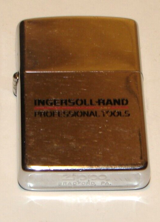 Vintage ZIPPO – INGERSOLL RAND – Advertising Cigarette LIGHTER Red & Black Logo