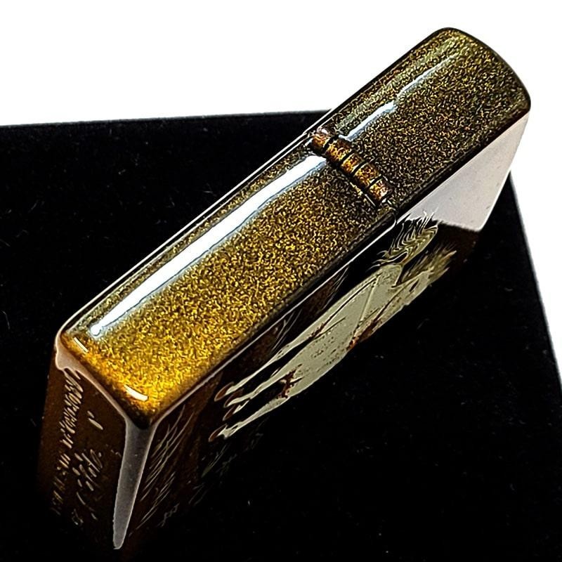 Zippo Genuine Gold Lacquer Zodiac Horse Black Gold Lighter Regular Japan