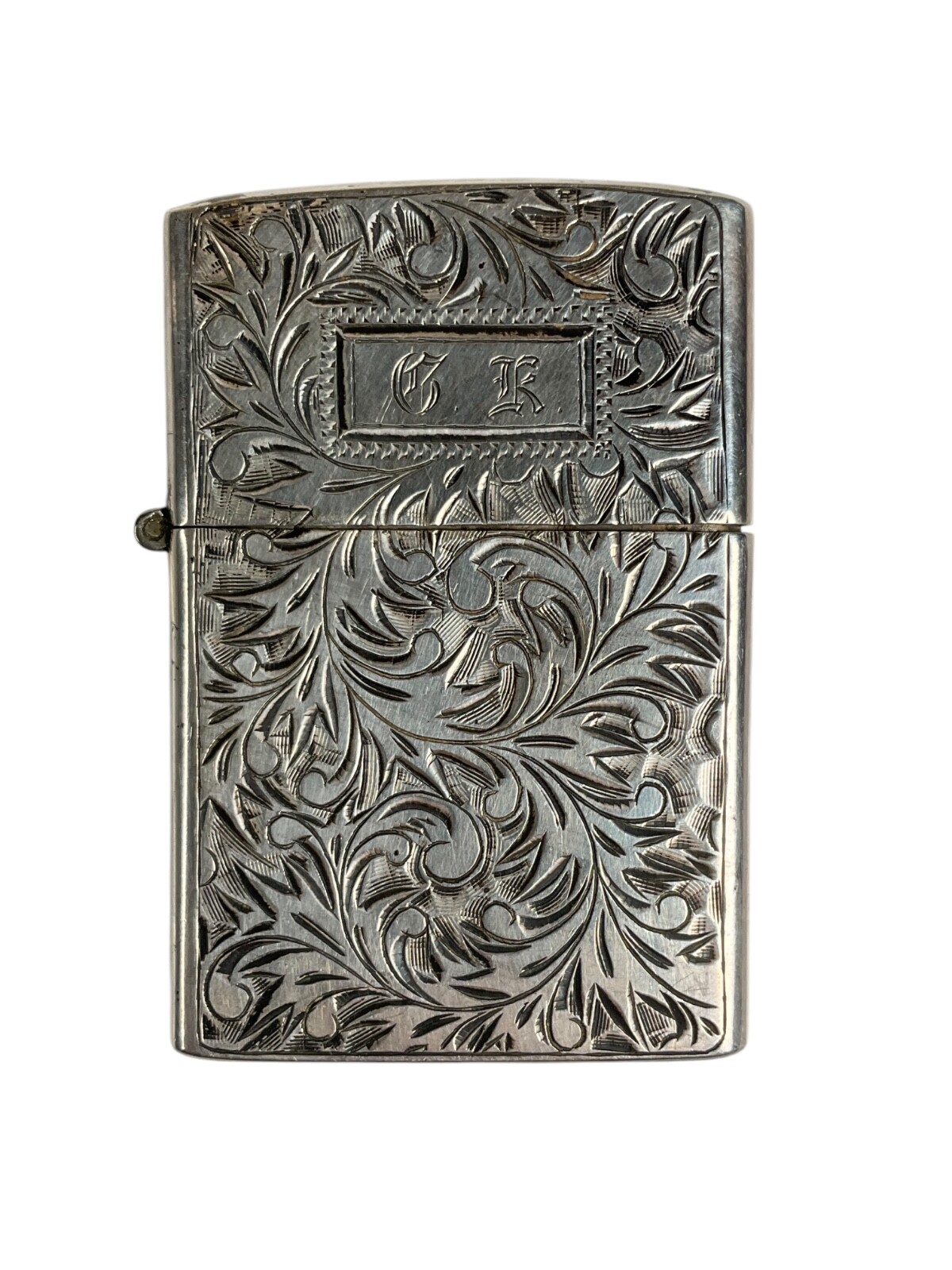 Vintage Engraved Italian STERLING Silver 950 Lighter #50