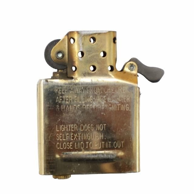 ZIPPO Solid Brass Oil Lighter Gold 5.5cm Used
