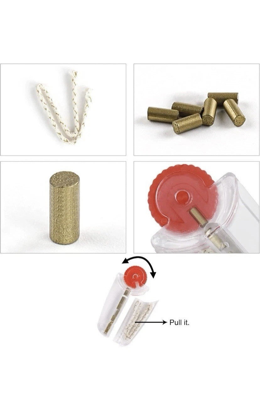 Replacement flint and wick set for zippo lighter