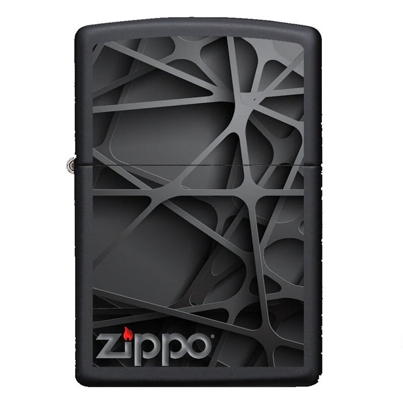 Zippo Lighter Black Abstract Design Black Matt Smokers Gift Windproof New