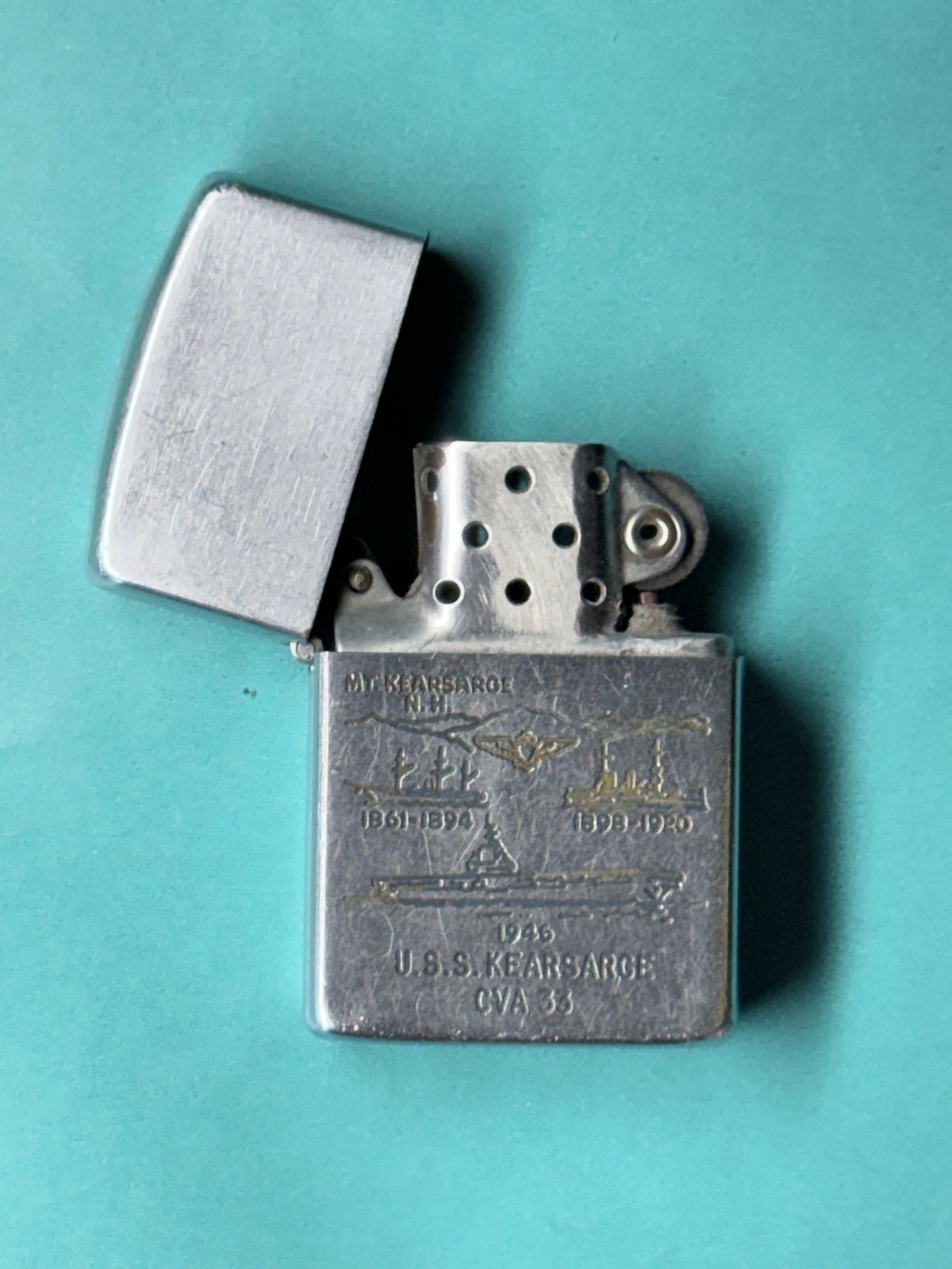 Vintage 1957 Zippo Lighter USS Kearsarge CVA-33 Navy Aircraft Carrier Military