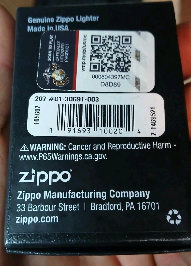 2021 Ooh Rah Marine Bulldog Chrome Zippo Lighter New Bradford Exchange