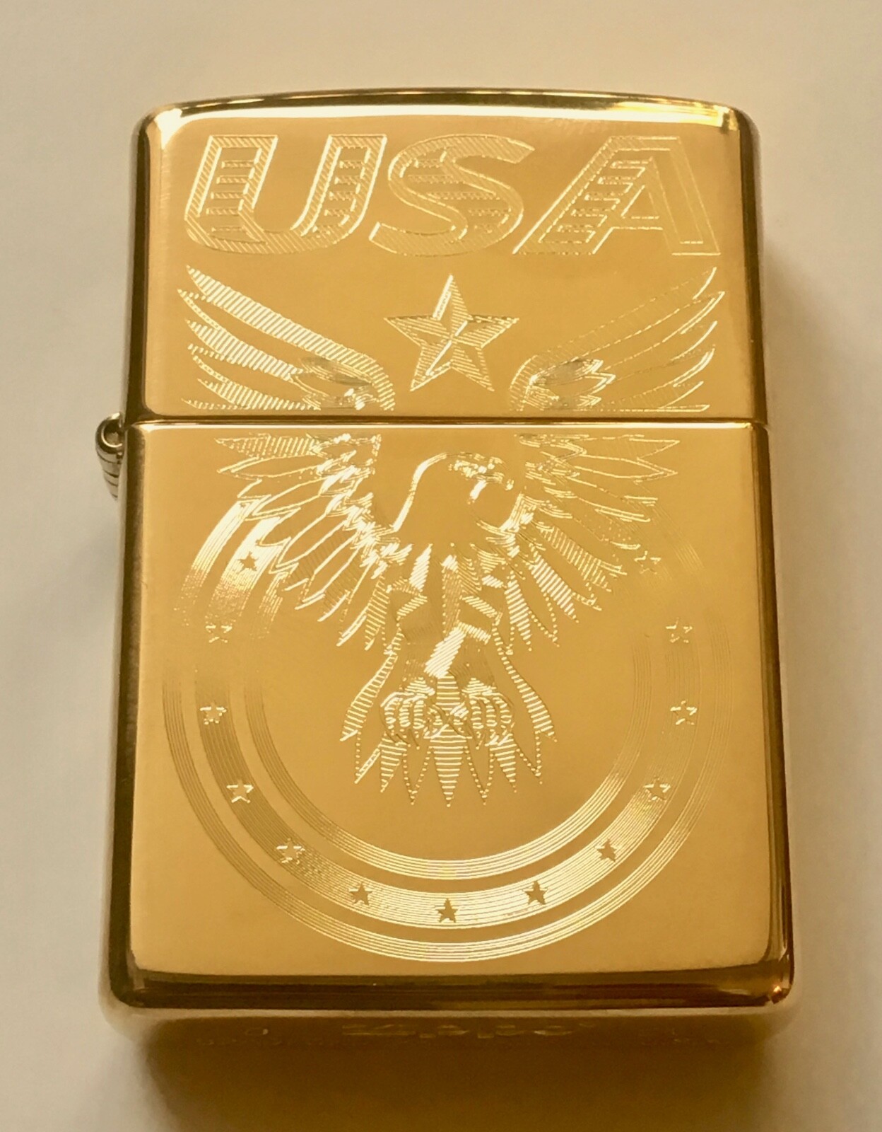 Zippo Windproof Engraved Eagle & USA, Patriotic Lighter, 25002B, New In Box