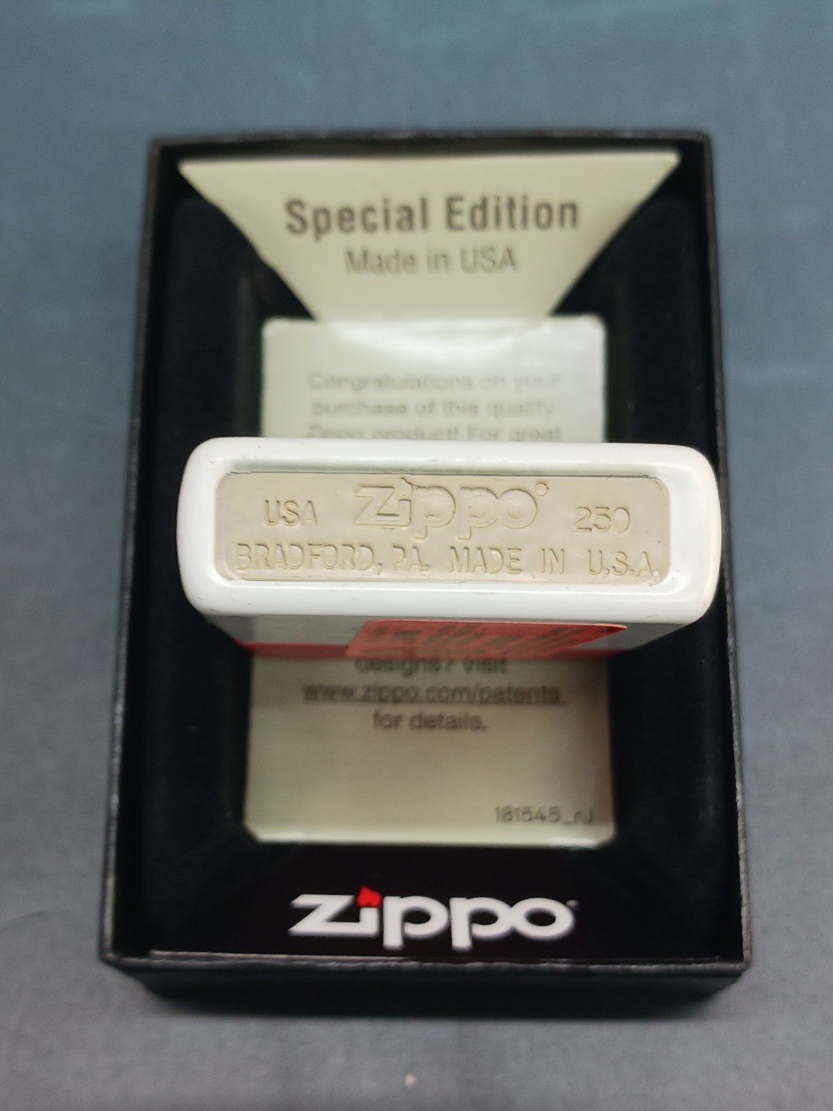 Zippo America 250 Model White/Red Matte Laser Engraved 47295 NOT Limited Edition
