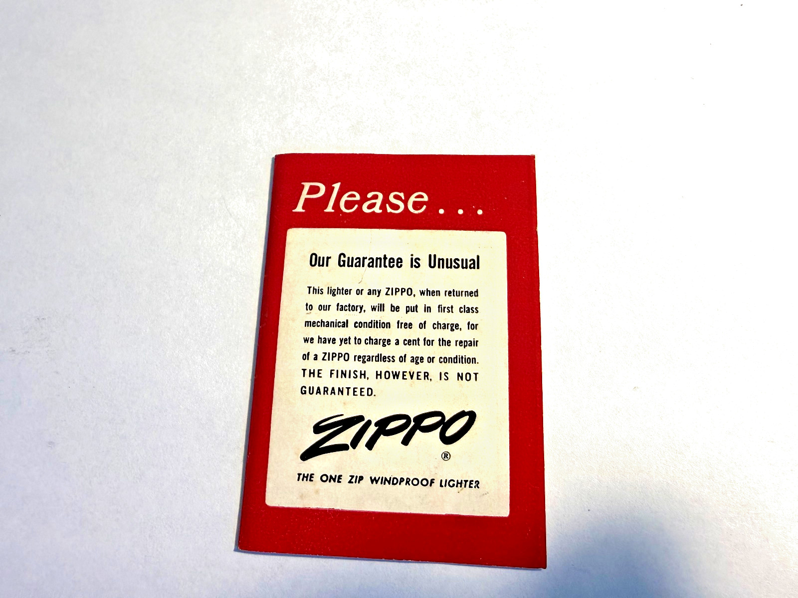Vintage Zippo Brushed Chrome Lighter w/ Red Stripe Box 1950-1957 MINT NEVER USED