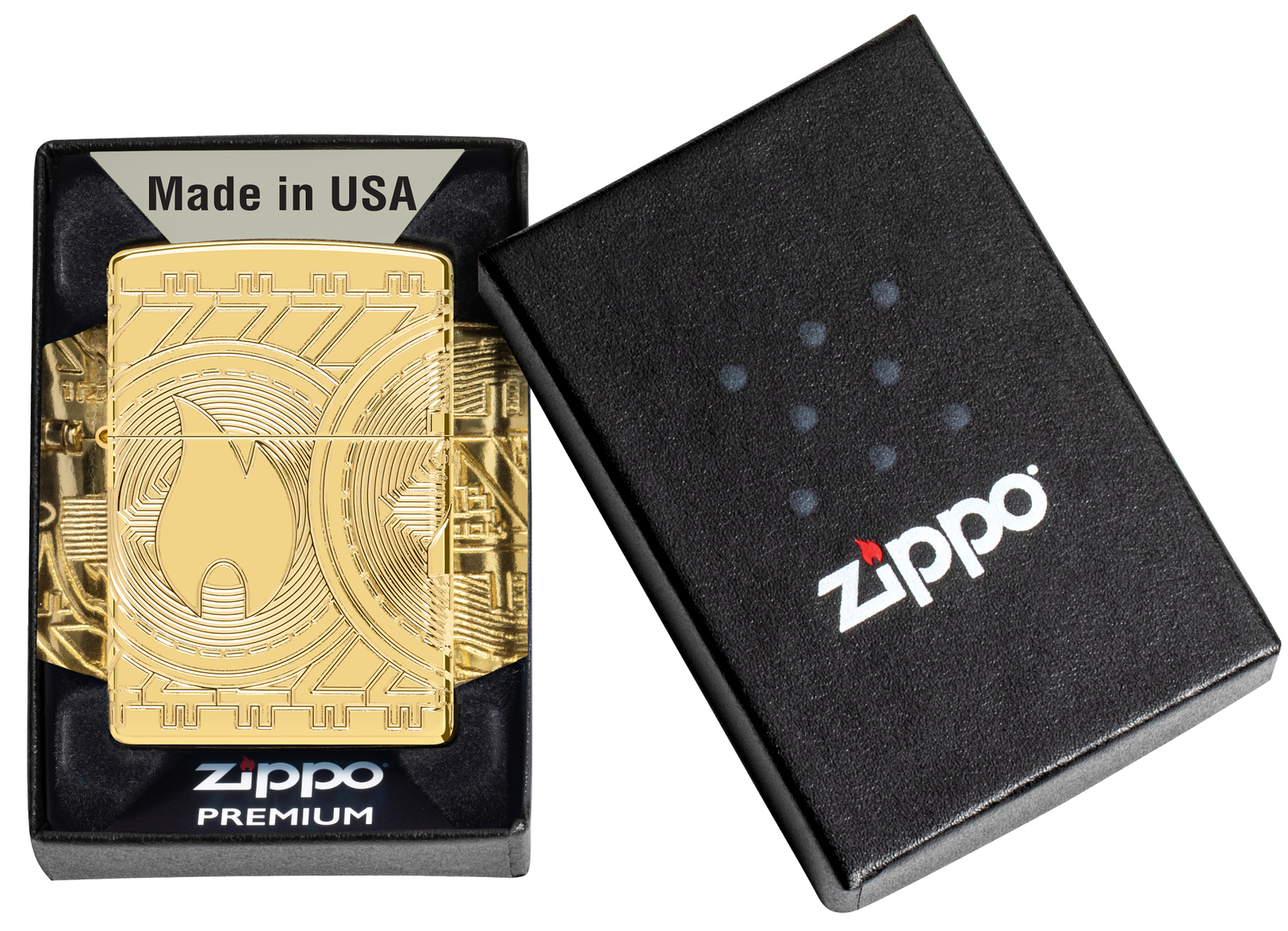Zippo Armor Currency Design High Polish Gold Windproof Pocket Lighter, 29261-…