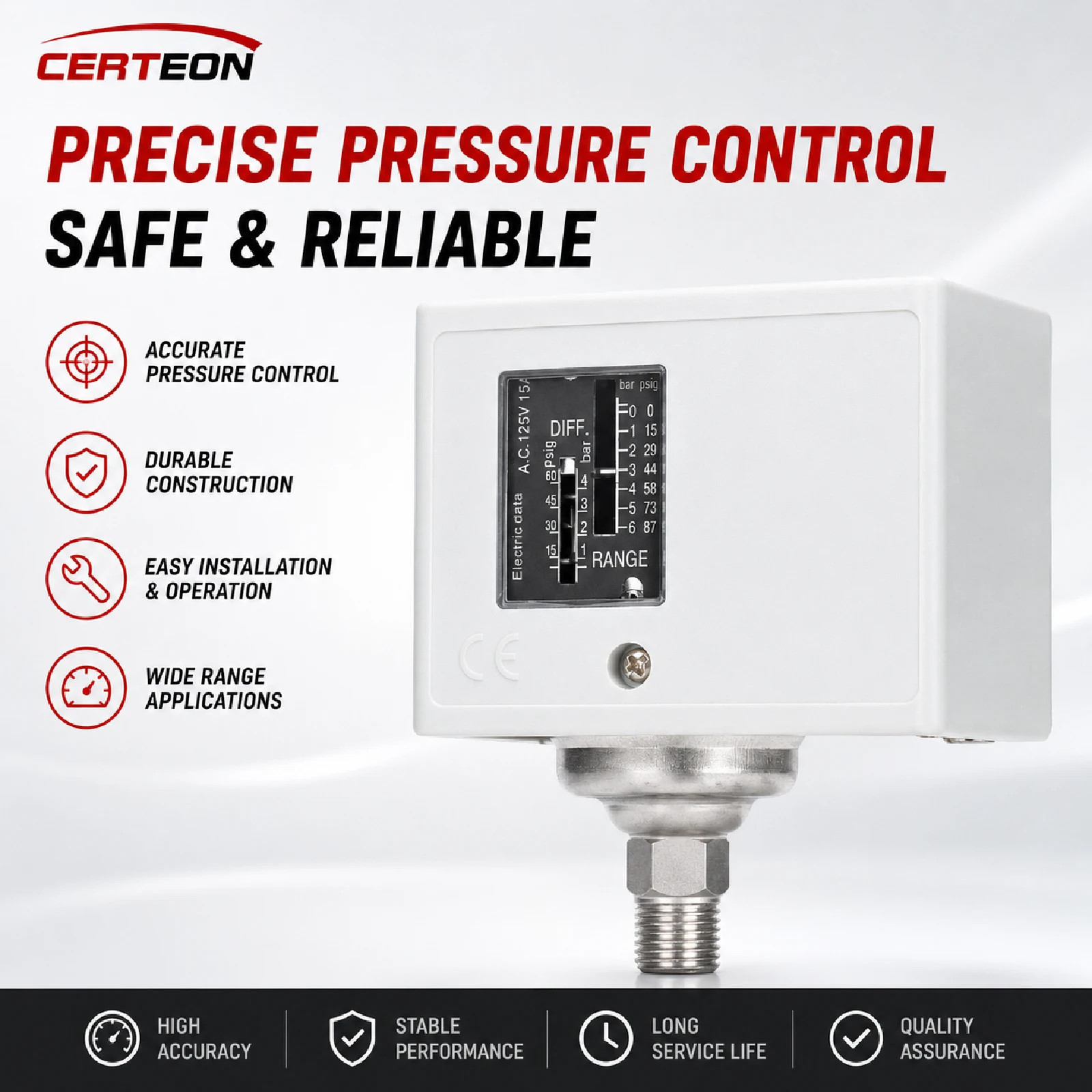 SPC-103 Adjustable Mechanical Pressure Switch for Water Pump Air Compressor Refr