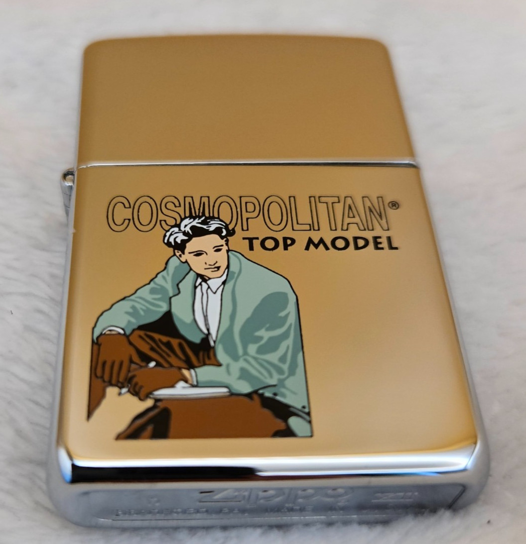Zippo Lighter 1996 Cosmopolitan Top Model Handsome Young Man, High Polish Chrome