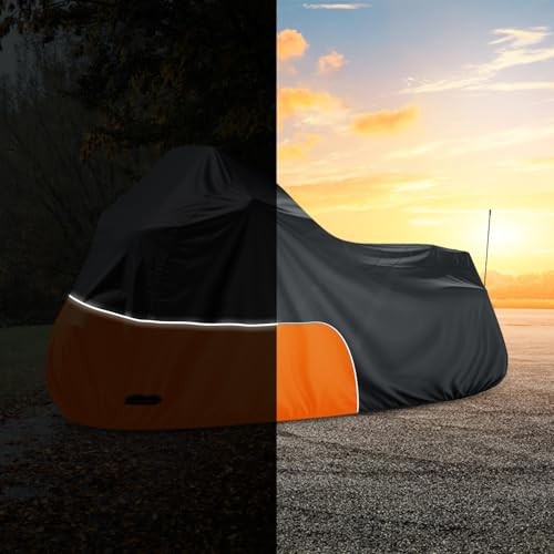 Motorcycle Cover Fits for Harley Davidson Road King Road 107″-Side Box Orange