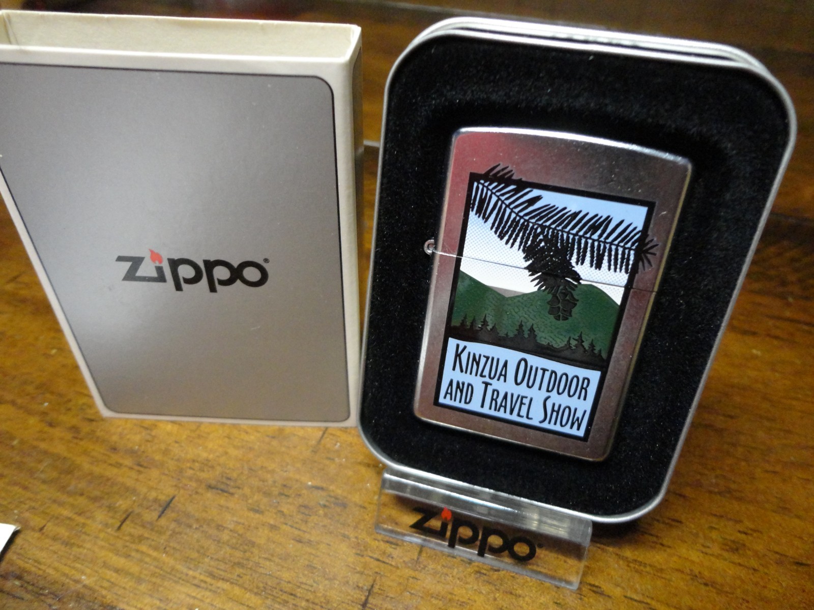 KINZUA OUTDOOR AND TRAVEL SHOW BRADFORD PA ZIPPO LIGHTER MINT IN BOX 2002