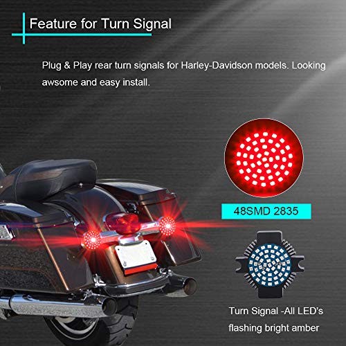 Motorcycle LED Lights Blinkers Reverse Light 1156 Red Compatible with 1156-Red