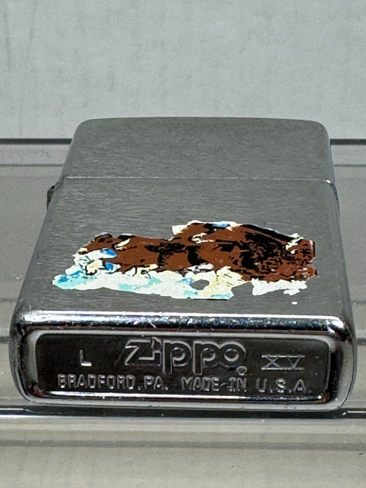 Vintage Zippo Lighter Clydesdales Horses Painted Bradford PA Made In USA