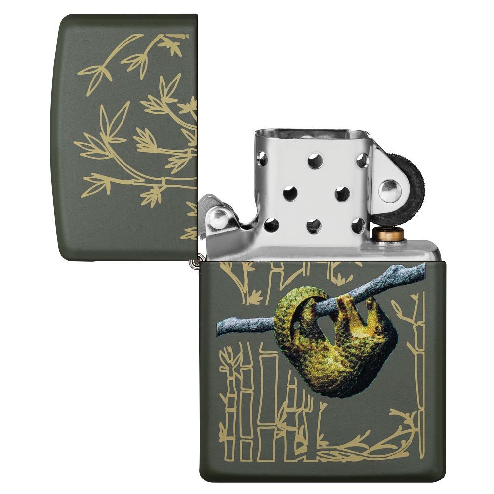 Zippo Pangolin Design Green Matte Windproof Pocket Lighter, 221-084672