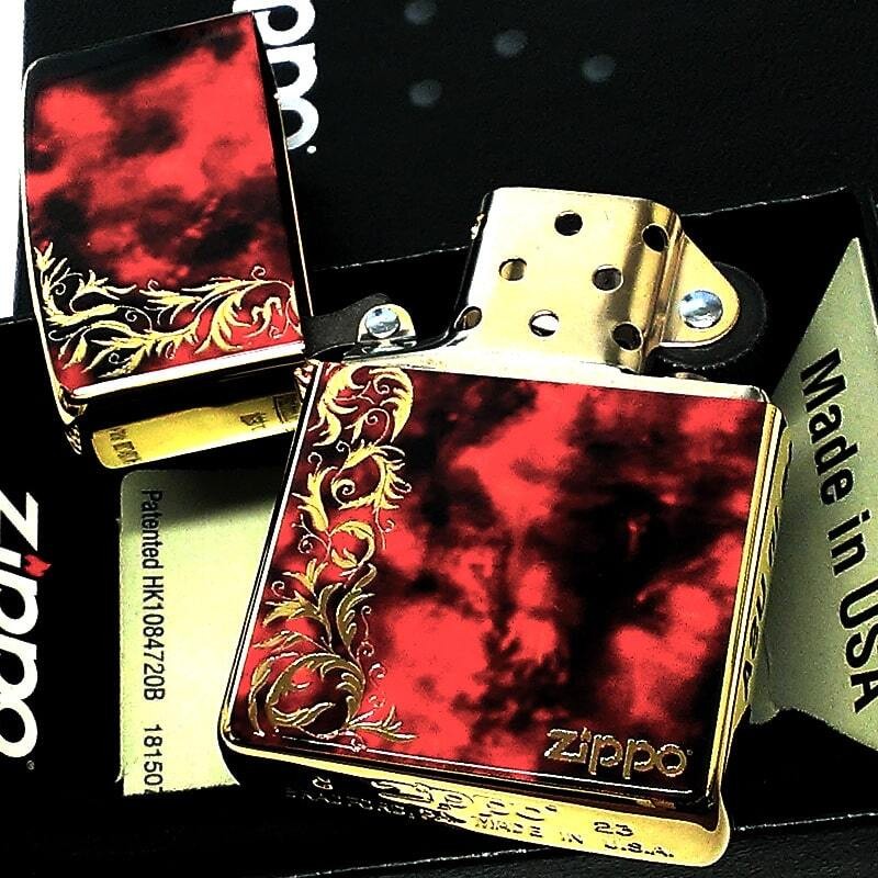 ZIPPO lighter Marble Arabesque Zippo Marble Red Black Gold Arabesque Double side