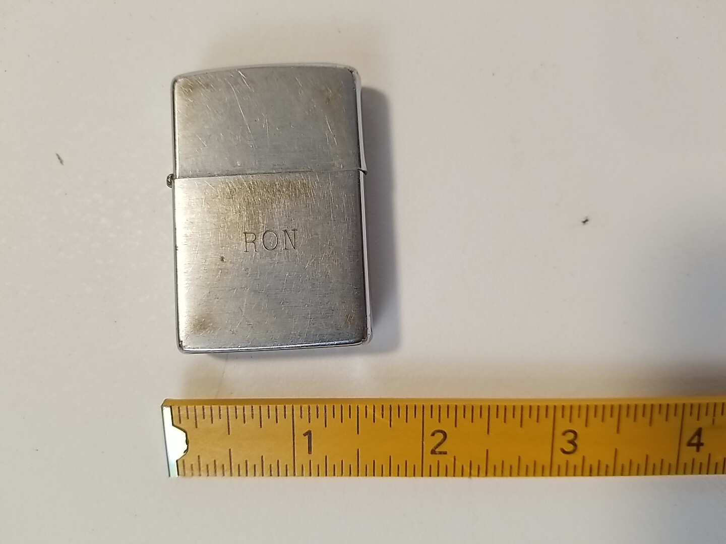 ZIPPO LIGHTER 1978 VINTAGE BRUSH CHROME NAME ENGRAVED Vintage Retro 11 Flints