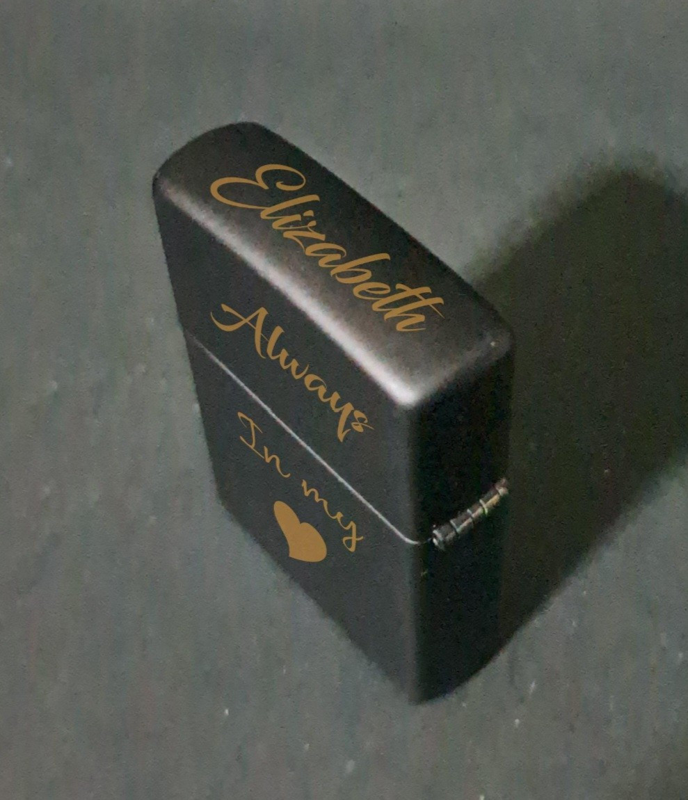Custom Engraved Goddess Of Lightning Black Matte Zippo Lighter | New 2024