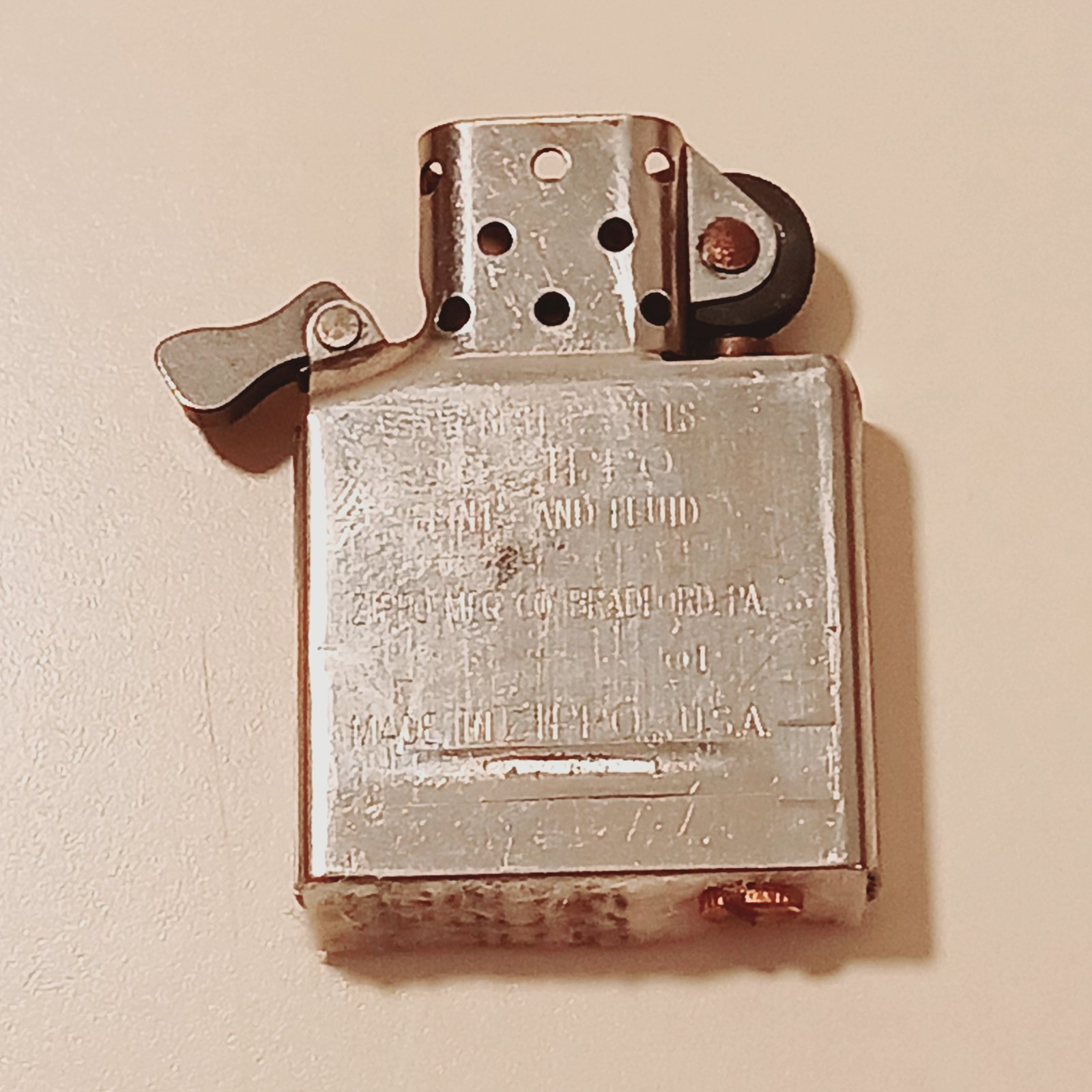 Vintage Zippo Lighter 2001 A 01 Black Matte Pocket USA Collectible Tobacco Gift