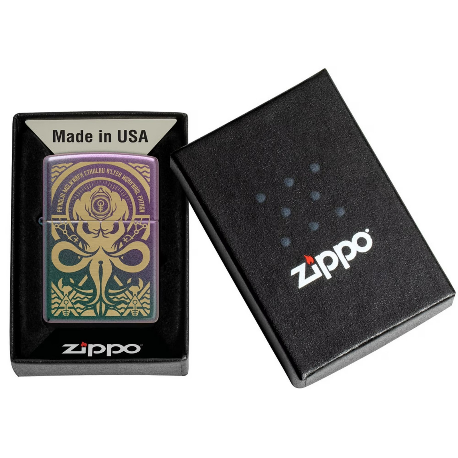 Zippo Evil Design Iridescent Pocket Lighter Windproof Brass New 48671