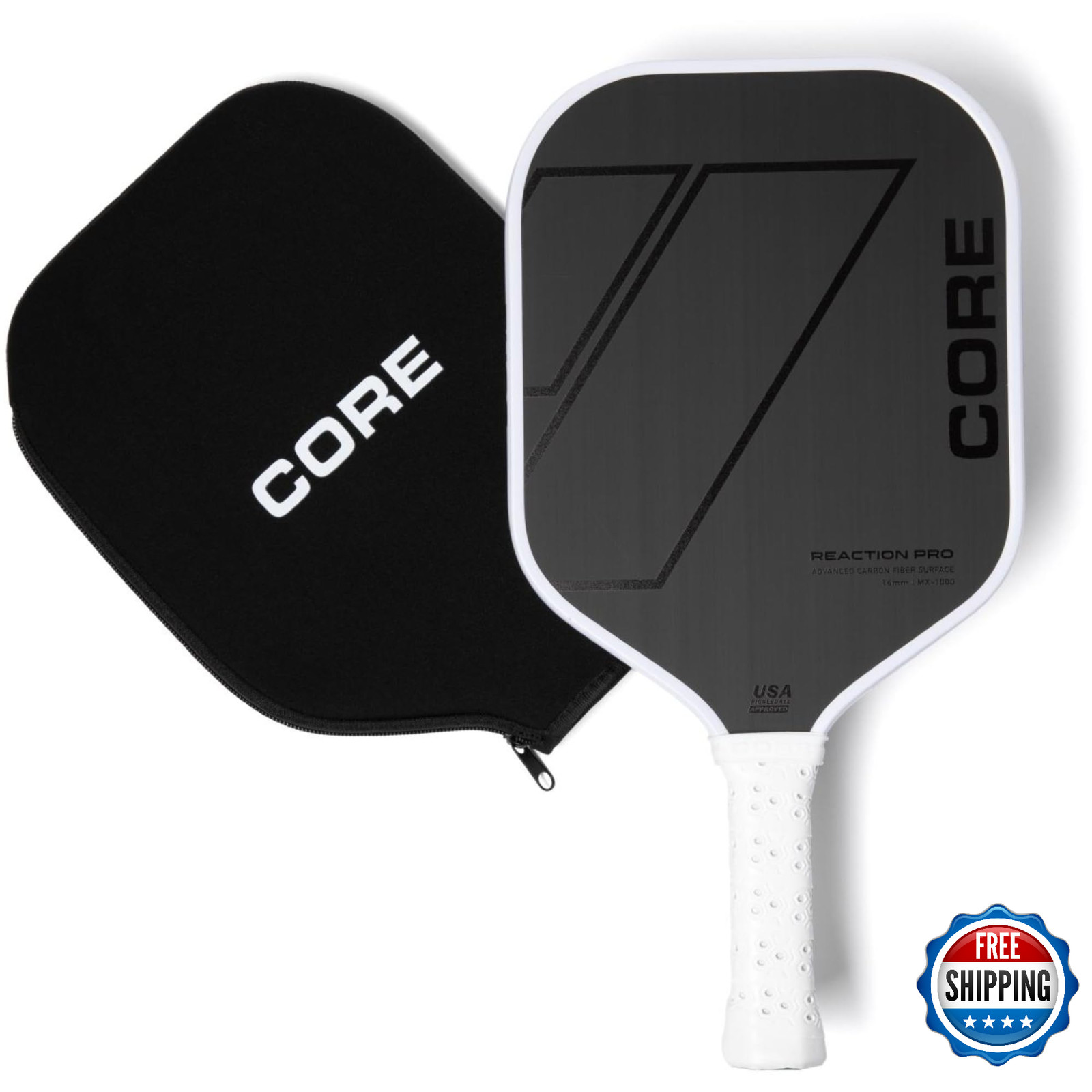 CORE Carbon Fiber Pickleball Paddle MX-1000 w/ Cover 16mm – USAPA Approved